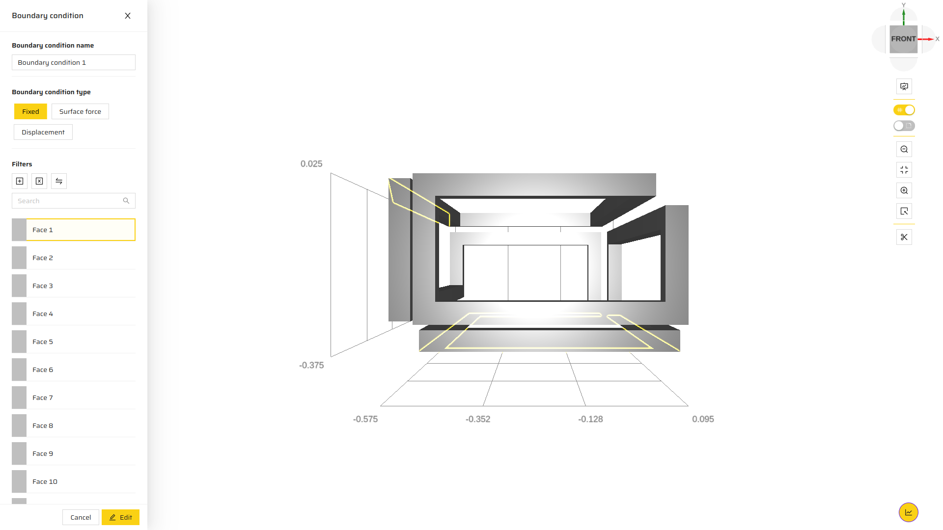 Tanatloc Boundary Conditions Selector